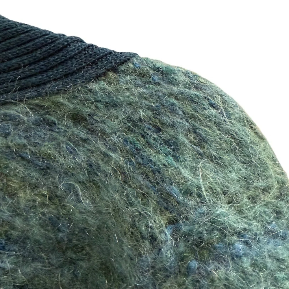 Vintage Pauline Faye Mohair Wool Cardigan Green Blue Size Large - Picture 6 of 9